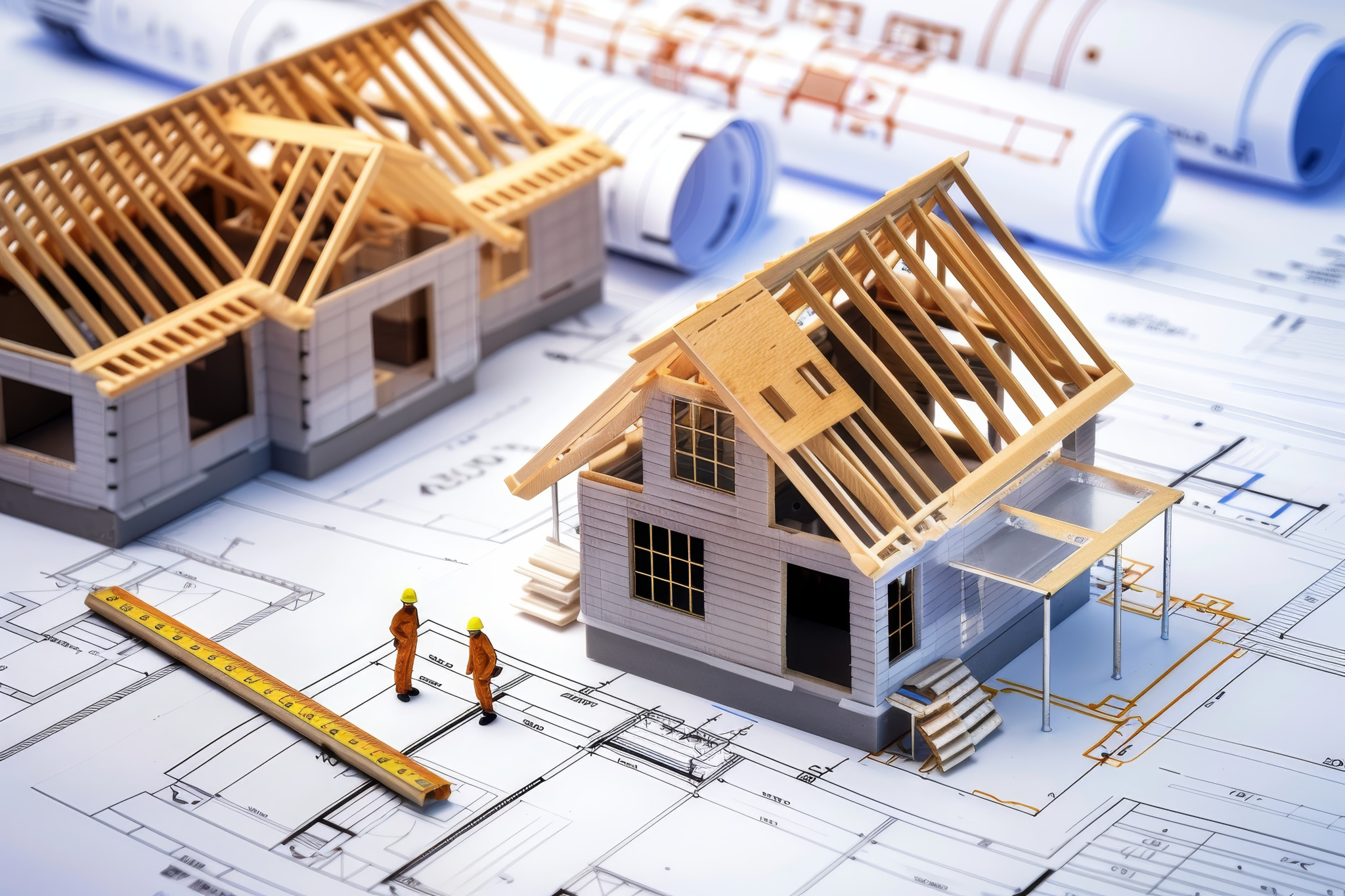 construction-worker-building-house-blueprints-residential-construction-project